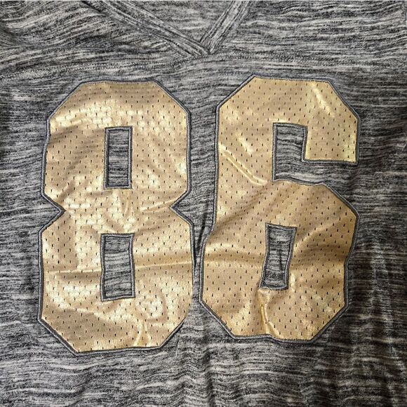 Victoria's Secret Pink Y2k Gray and Gold Number Football Style Tee Shirt - Picture 4 of 5